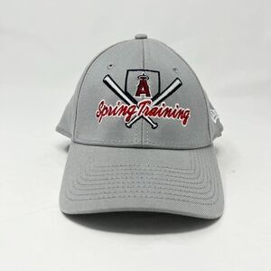 Los Angeles Angels Hat Cap Fitted Gray Red Baseball New Era Mens Small Medium